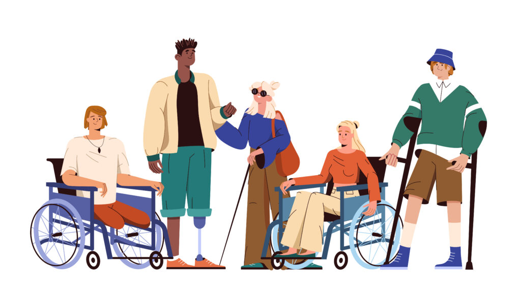 Image avec des personnes en situation de handicap